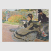 Papier Mousseline Monet- Camille sur une page de découpage d'un banc (Recto)