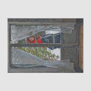 Papier Mousseline Monet La Peinture Vintage Kerchief Rouge