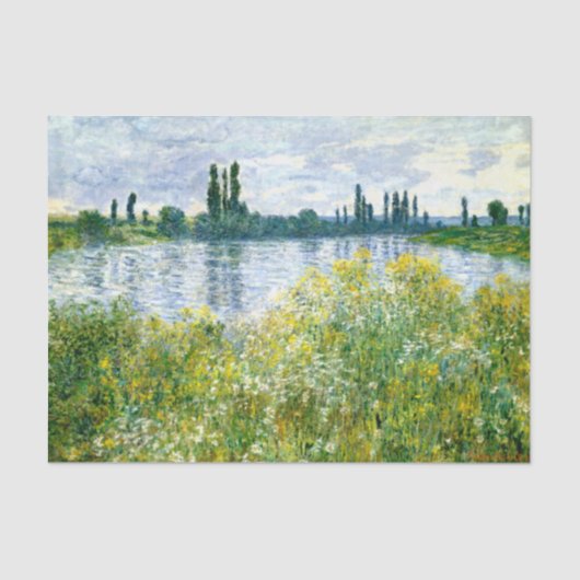Papier Mousseline Monet - Les bords de Seine à Vetheuil (Recto)