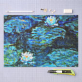Papier Mousseline Monet - Lys d'eau, Bleu, (Artisanat)