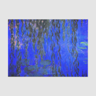Papier Mousseline Monet Lys d'eau et Branches de saules de pleurs