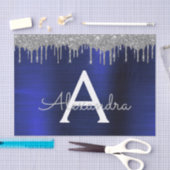 Papier Mousseline Mongram de Silver Navy (Artisanat)