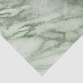 Papier Mousseline Monnaie Vert Gris Pastel Marbre Métallique Pierre  (Détail)