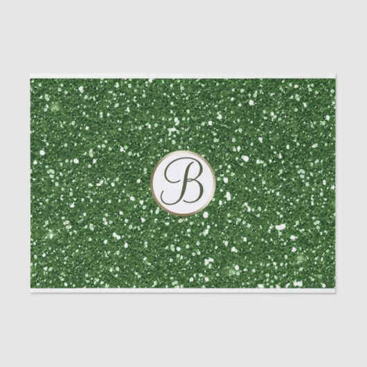 Papier Mousseline Monogramme à étincelles de Parties scintillant ver (Recto)