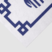 Papier Mousseline Monogramme blanc Cercle bleu marine Clé grecque do (Détail)