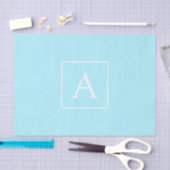 Papier Mousseline Monogramme bleu ciel simple (Artisanat)
