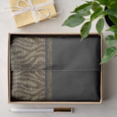 Papier Mousseline Monogramme Brown or Zebra Sparkle Glam initial (Cadeau)