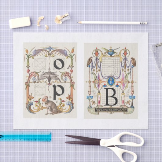 Papier Mousseline Monogramme calligraphie découpage (Artisanat)