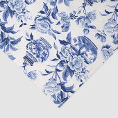Papier Mousseline Monogramme chinoiserie bleue  (Détail)