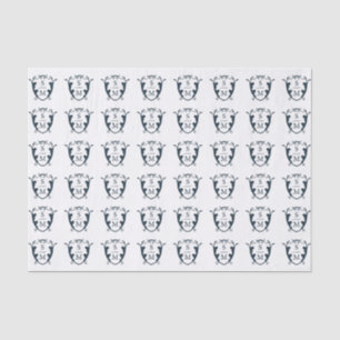 Papier Mousseline Monogramme Crest Tissu Papier bleu marine