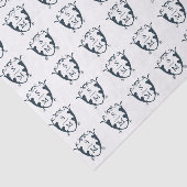 Papier Mousseline Monogramme Crest Tissu Papier bleu marine (Détail)