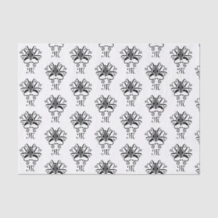 Papier Mousseline Monogramme de calmar gris