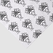 Papier Mousseline Monogramme de calmar gris (Détail)