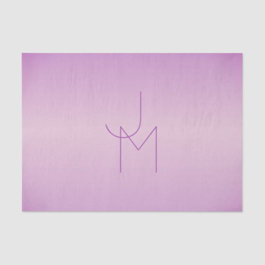 Papier Mousseline Monogramme de chevauchement unique | Lavande douce (Recto)