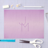 Papier Mousseline Monogramme de chevauchement unique | Lavande douce (Artisanat)