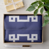 Papier Mousseline Monogramme de clé grecque de vigne blanche de mari (Cadeau)
