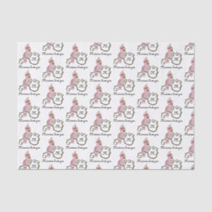 Papier Mousseline Monogramme de Cockatoo rose Whimsical