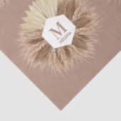 Papier Mousseline Monogramme de couleurs neutres rustiques chaudes (Détail)