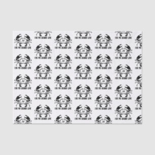 Papier Mousseline Monogramme de crabe en forme de crayon noir