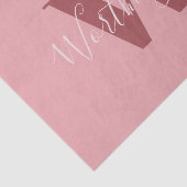 Papier Mousseline Monogramme de fille et nom rose roux (Détail)