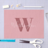 Papier Mousseline Monogramme de fille et nom rose roux (Artisanat)