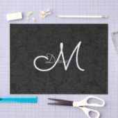 Papier Mousseline Monogramme De Fille Moderne Noir Et Blanc (Artisanat)