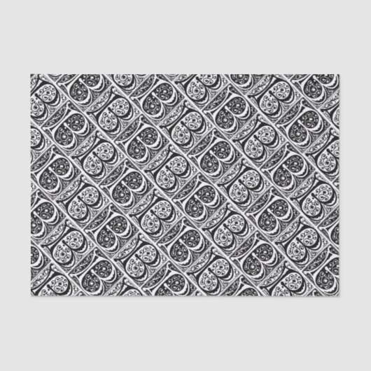 Papier Mousseline Monogramme de la lettre lumineux par manuscrit (Recto)