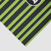 Papier Mousseline Monogramme de lettre initiale à rayures noires et (Détail)