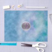 Papier Mousseline Monogramme de lettre initiale céleste cosmique (Artisanat)