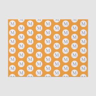 Papier Mousseline Monogramme de point Polka orange