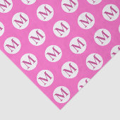 Papier Mousseline Monogramme de point rose Polka (Détail)