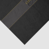 Papier Mousseline Monogramme de script élégant noir et or (Détail)