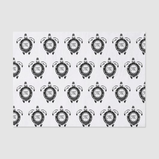 Papier Mousseline Monogramme de shellback de tortue diamant (Recto)