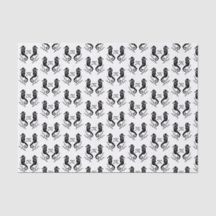 Papier Mousseline Monogramme de silhouette de cheval de mer noir