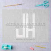 Papier Mousseline Monogramme d'entreprise moderne | Gris (Artisanat)