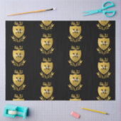 Papier Mousseline Monogramme du bouclier royal noir et or (Artisanat)