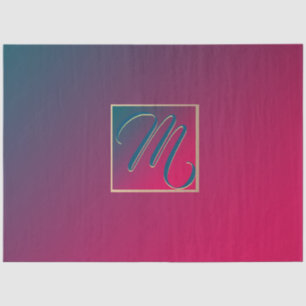 Papier Mousseline Monogramme du dégradé pourpre de fumée