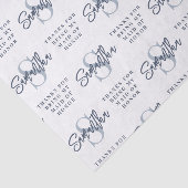 Papier Mousseline Monogramme Dusty Blue Motif Maid of Honor Merci (Détail)