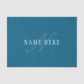 Papier Mousseline Monogramme élégant | Bleu océan (Recto)