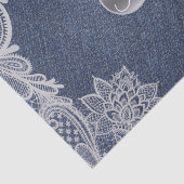 Papier Mousseline Monogramme élégant Denim & Lace Rustique Glam Init (Détail)