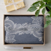 Papier Mousseline Monogramme élégant Denim & Lace Rustique Glam Init (Cadeau)