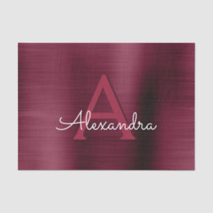Papier Mousseline Monogramme élégant et moderne de Marsala en Bourgo