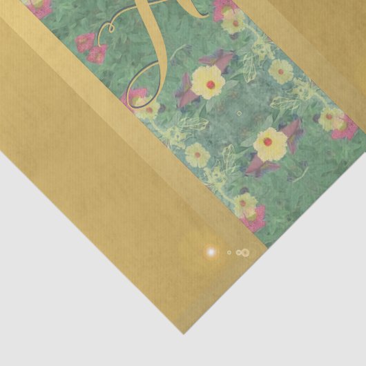 Papier Mousseline Monogramme en laiton floral (Détail)