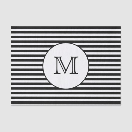 Papier Mousseline Monogramme Grandes noires et blanches (Recto)