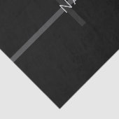 Papier Mousseline Monogramme gris foncé, nom et bande géométrique (Détail)