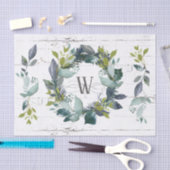 Papier Mousseline Monogramme initial de la couronne de Laurel Faux W (Artisanat)