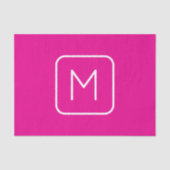 Papier Mousseline Monogramme Initial Simple & Moderne | Rose & Blanc (Recto)