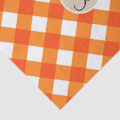 Papier Mousseline Monogramme initiale rustique orange et blanc de ca (Détail)