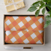 Papier Mousseline Monogramme initiale rustique orange et blanc de ca (Cadeau)