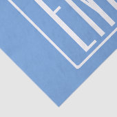 Papier Mousseline Monogramme Initiales 3 Moderne Gras | Bleu Clair (Détail)
